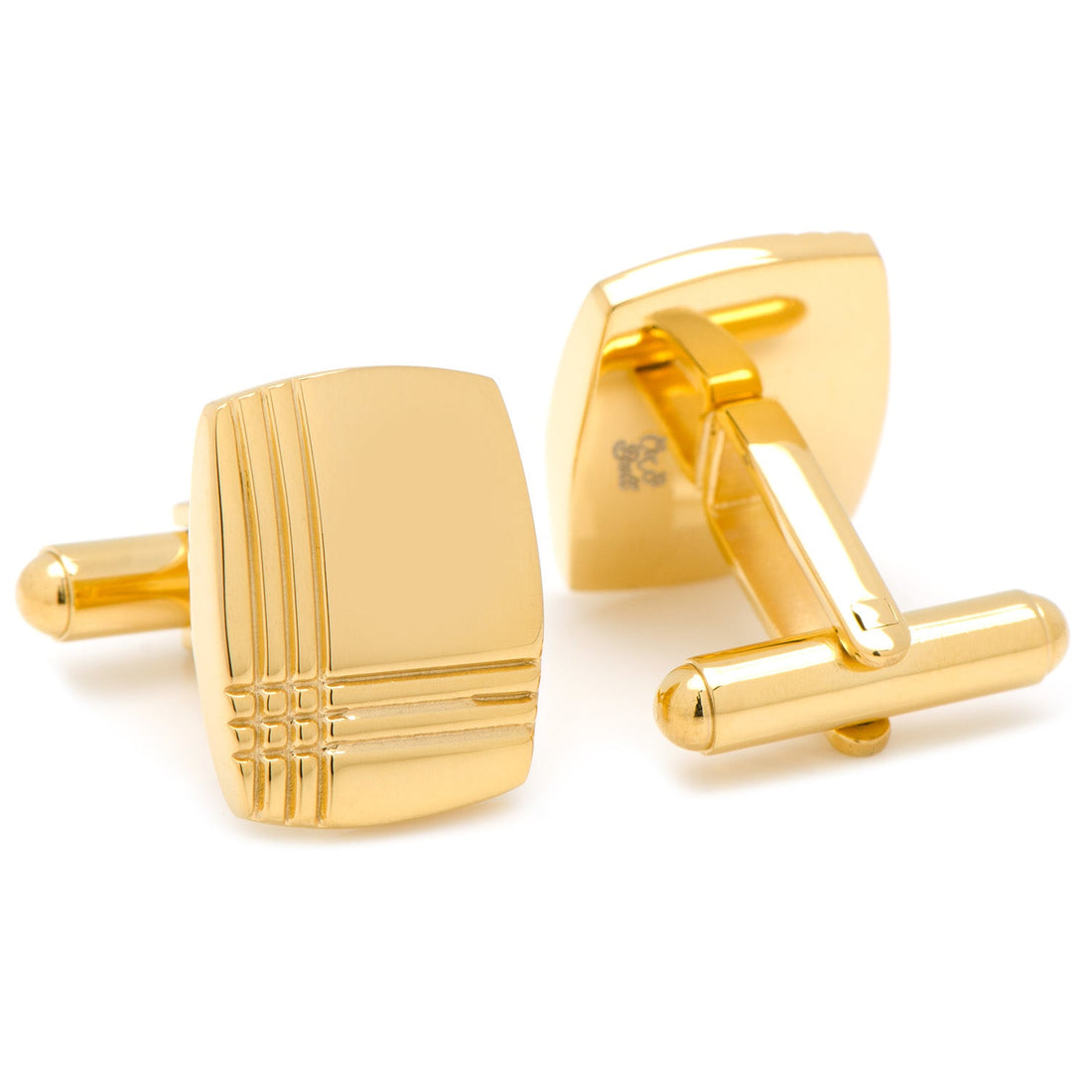 Sterling Silver Gold Tartan Plaid Cufflinks by Cufflinks.com