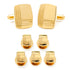 Stainless Steel Gold Tartan 5-Stud Set by Cufflinks.com