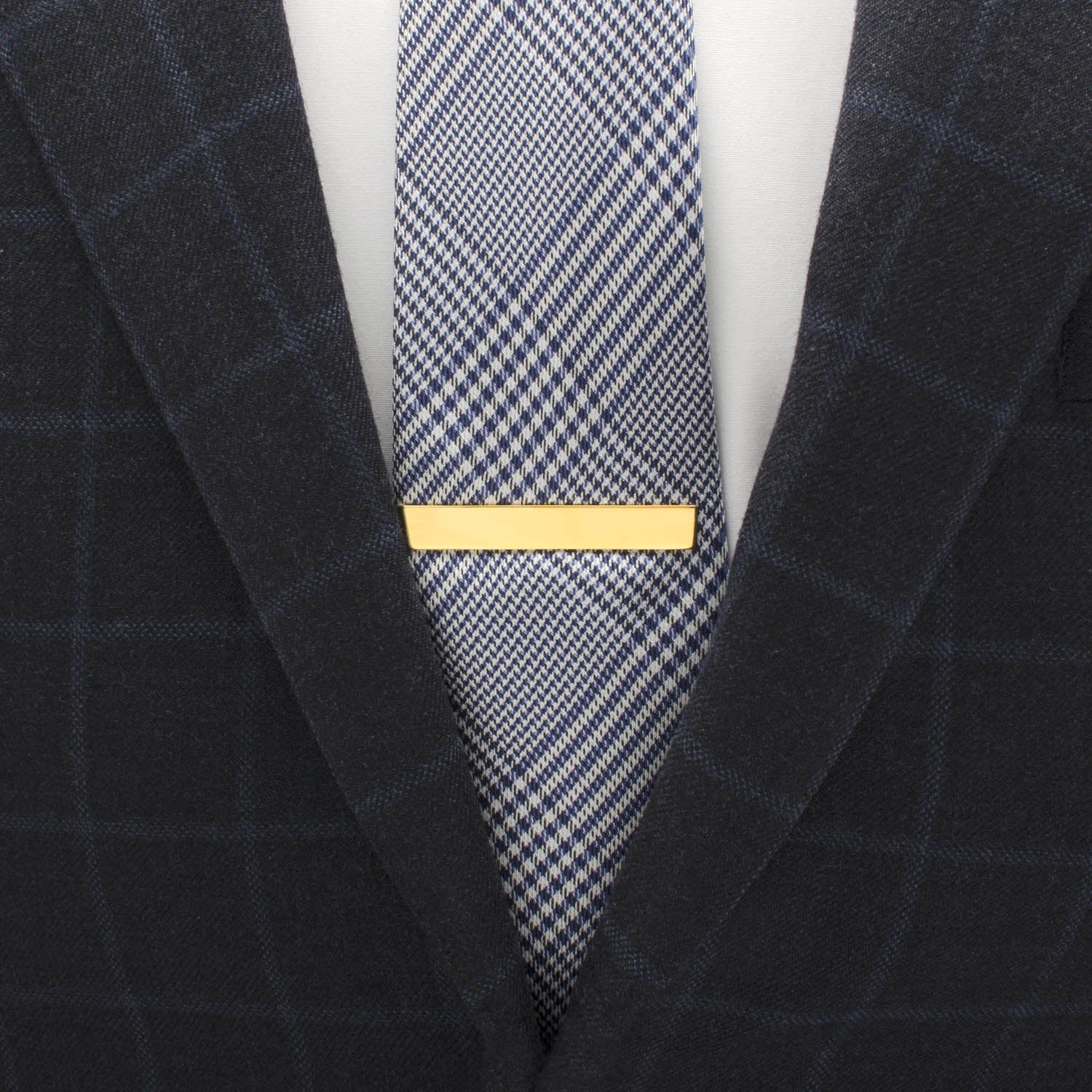 Engravable Gold Plated Rope Border Round Cufflinks and Tie Bar Gift Set by Cufflinks.com