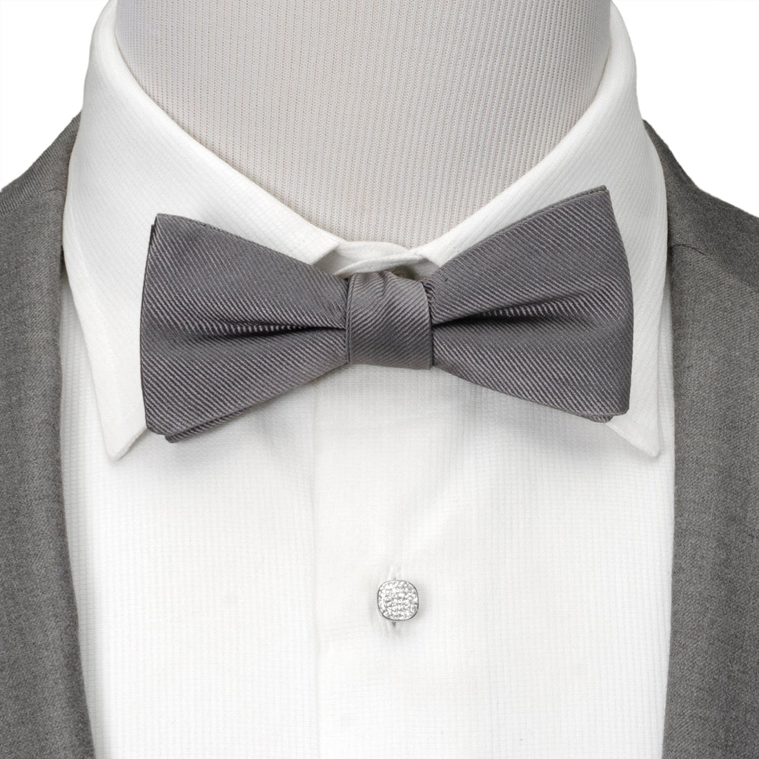 Gray Silk Bow Pre-Tie by Cufflinks.com