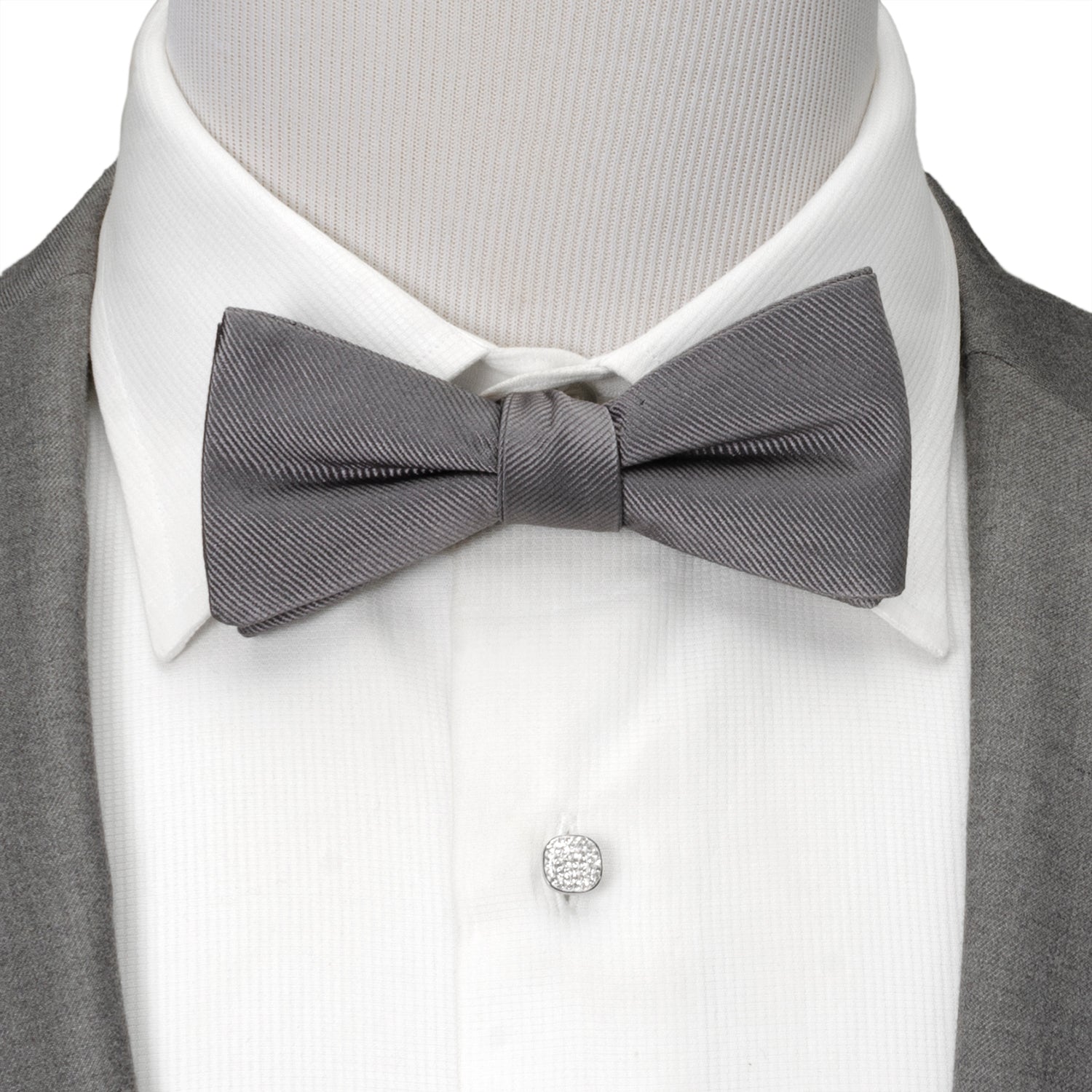 Gray Silk Bow Pre-Tie by Cufflinks.com