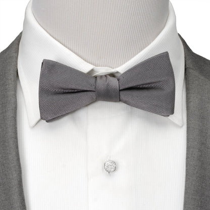 Gray Silk Bow Pre-Tie by Cufflinks.com