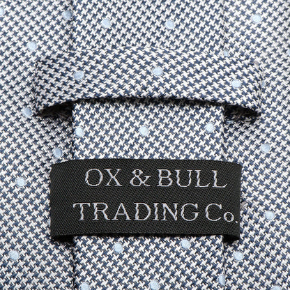 Dotted Herringbone Gray Silk Tie by Cufflinks.com