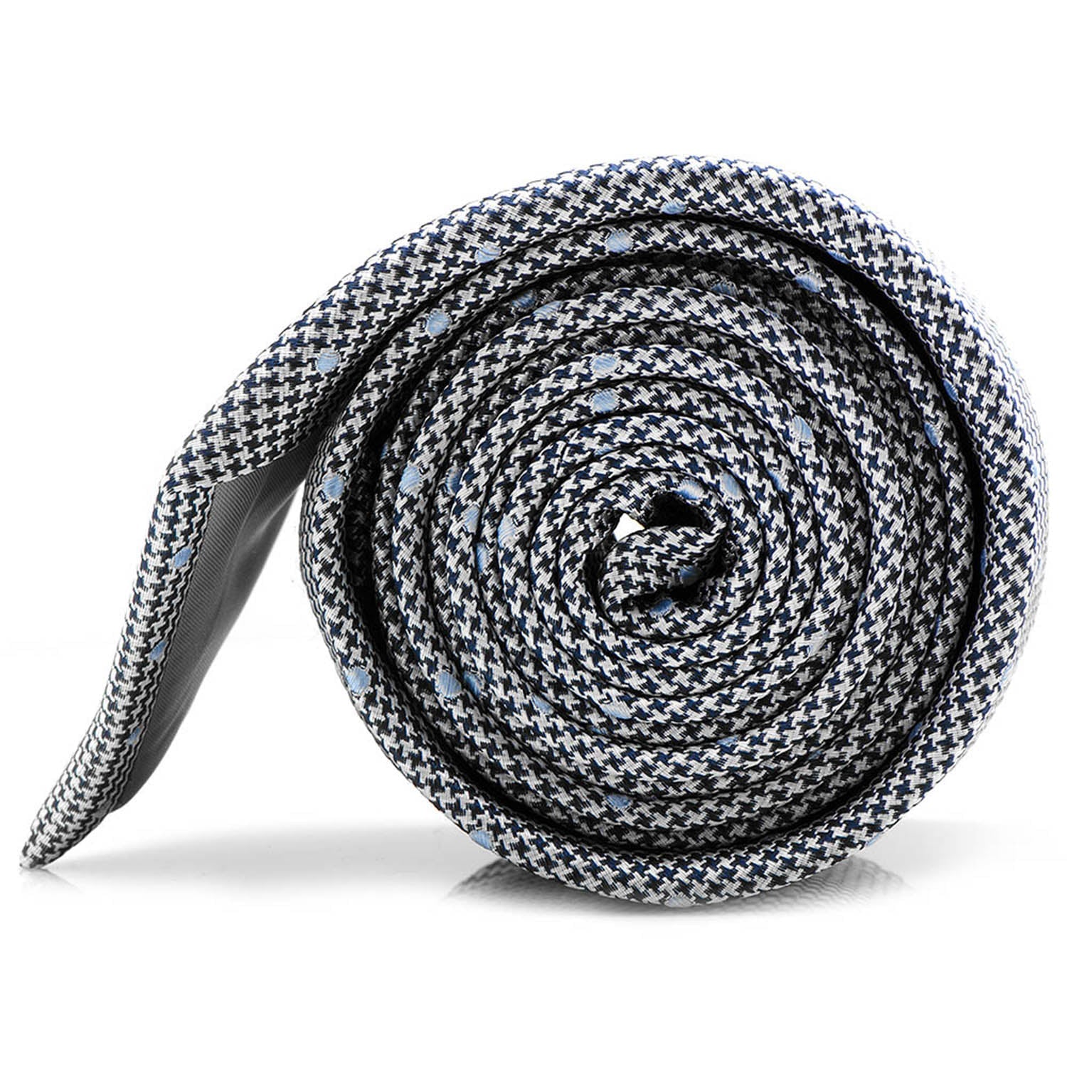 Dotted Herringbone Gray Silk Tie by Cufflinks.com