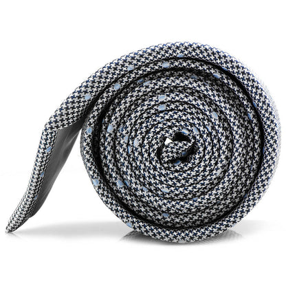 Dotted Herringbone Gray Silk Tie by Cufflinks.com