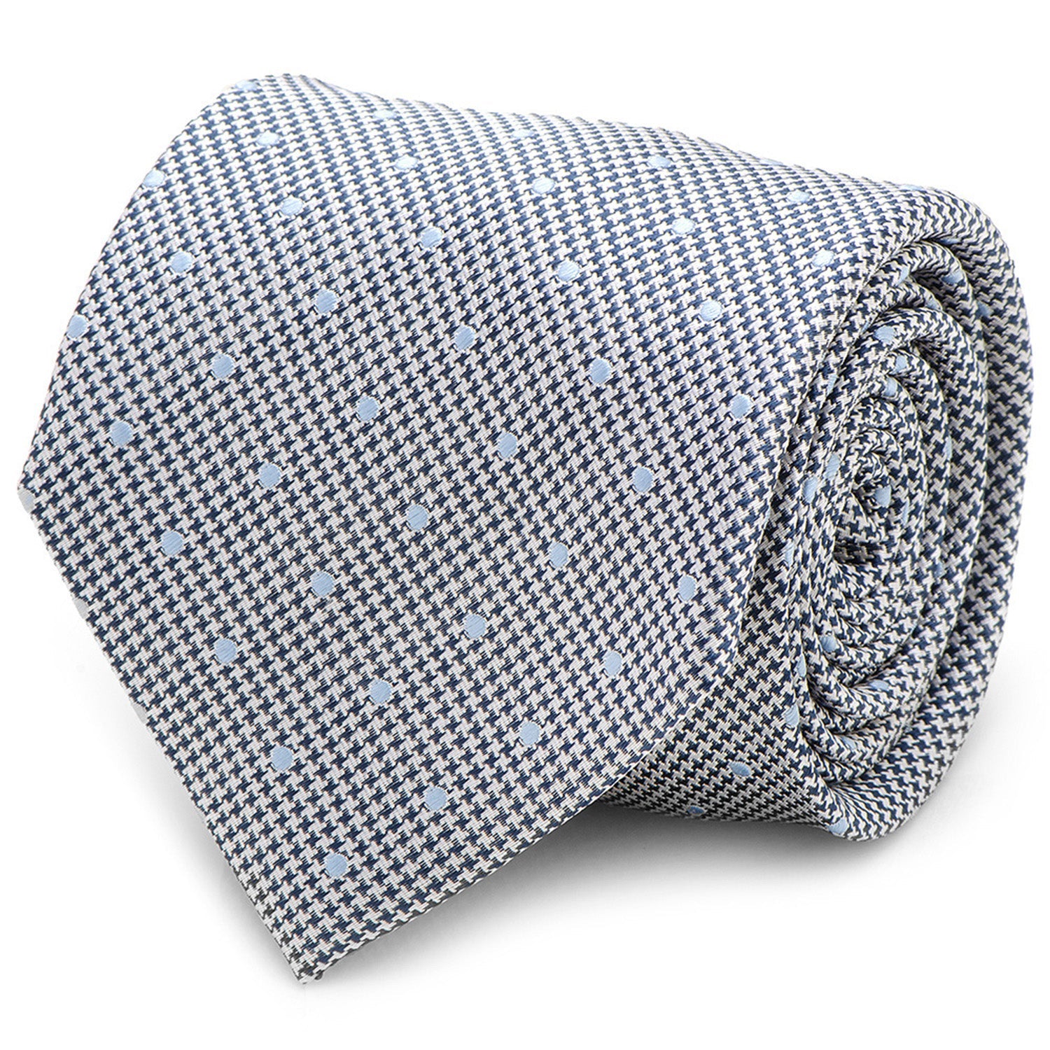 Dotted Herringbone Gray Silk Tie by Cufflinks.com