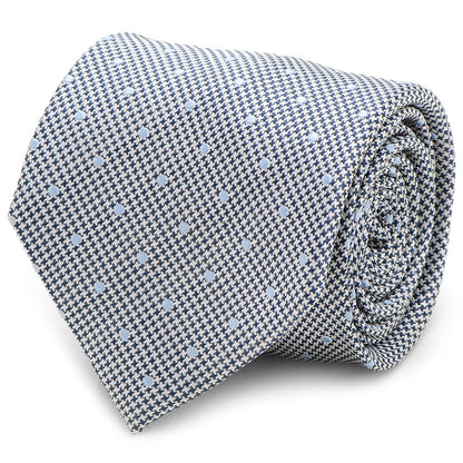 Dotted Herringbone Gray Silk Tie by Cufflinks.com