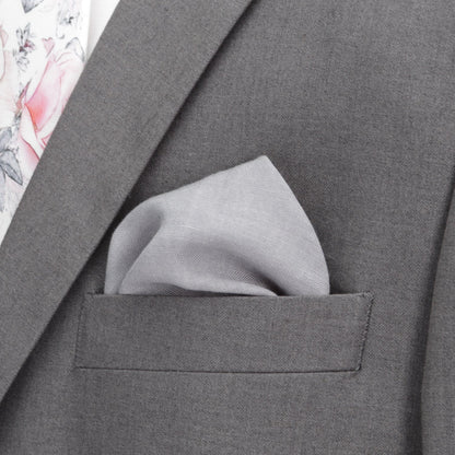 Gray Linen Pocket Square by Cufflinks.com