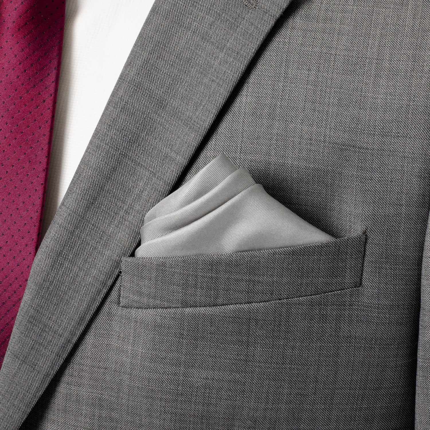 Gray Silk Pocket Square by Cufflinks.com