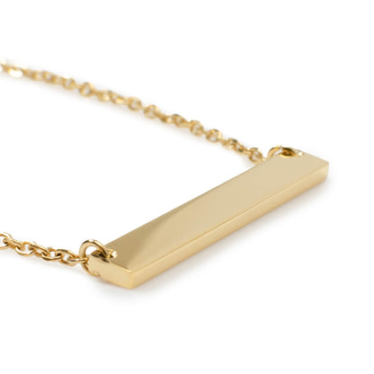 Stainless Steel Gold Engravable Bar Pendant Women&