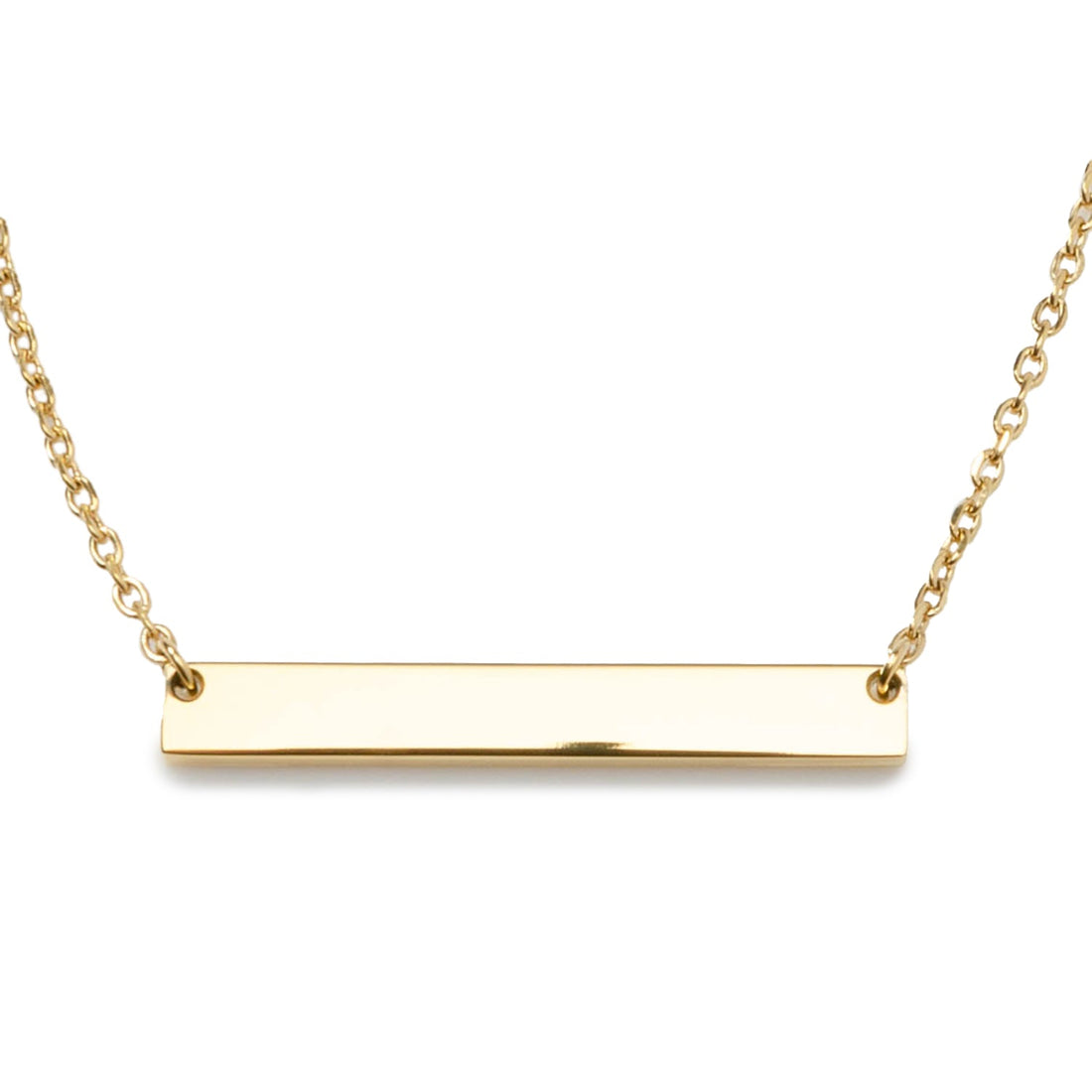 Stainless Steel Gold Engravable Bar Pendant Women&
