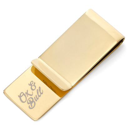 Stainless Steel Gold Engravable Money Clip by Cufflinks.com