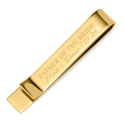 Wedding Party Gold Engravable Tie Bar by Cufflinks.com