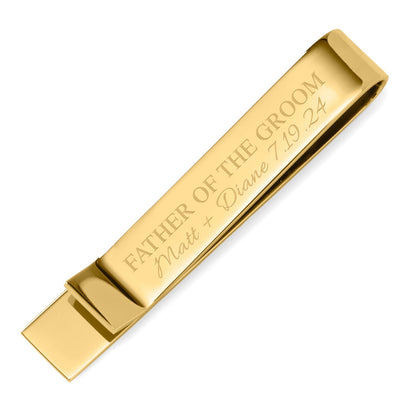 Wedding Party Gold Engravable Tie Bar by Cufflinks.com
