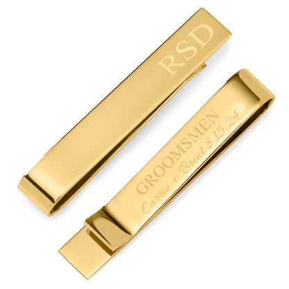 Wedding Party Gold Engravable Tie Bar by Cufflinks.com