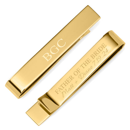 Wedding Party Gold Engravable Tie Bar by Cufflinks.com
