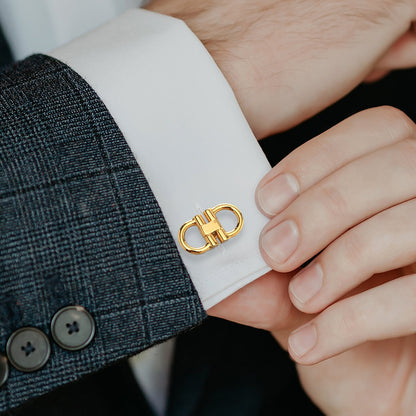 Horse Bit Gold Stainless Steel Cufflinks by Cufflinks.com