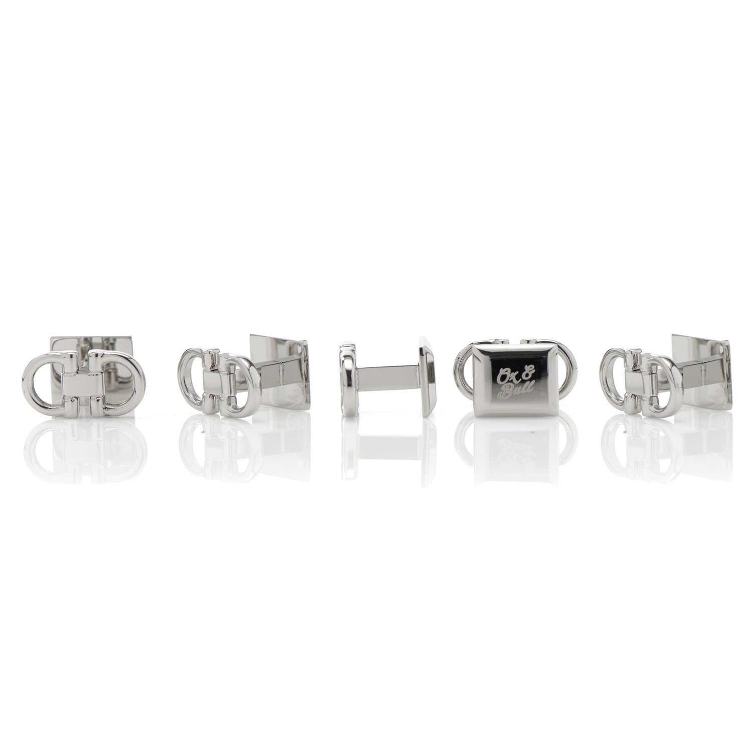Horse Bit Stainless Steel 5-Stud Set by Cufflinks.com