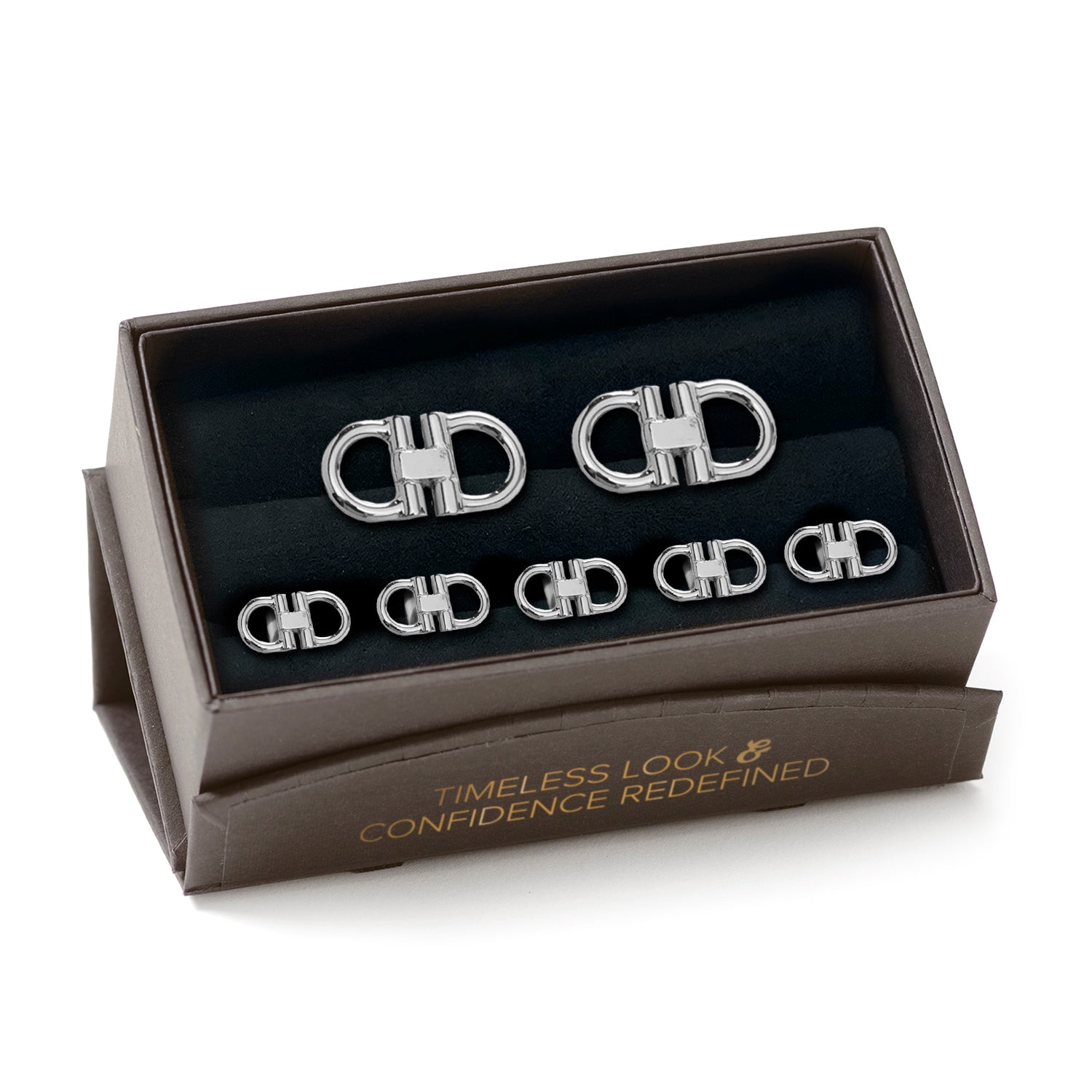 Horse Bit Stainless Steel 5-Stud Set by Cufflinks.com