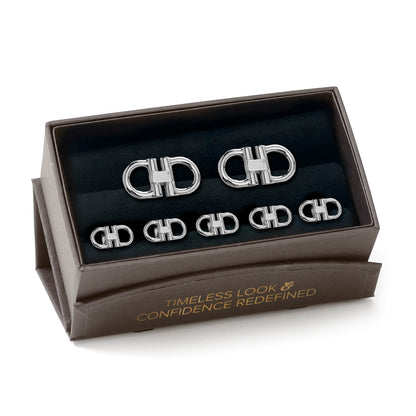 Horse Bit Stainless Steel 5-Stud Set by Cufflinks.com
