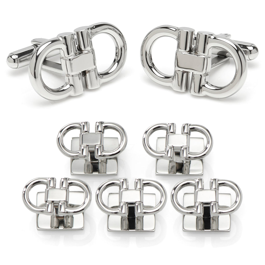 Horse Bit Stainless Steel 5-Stud Set by Cufflinks.com