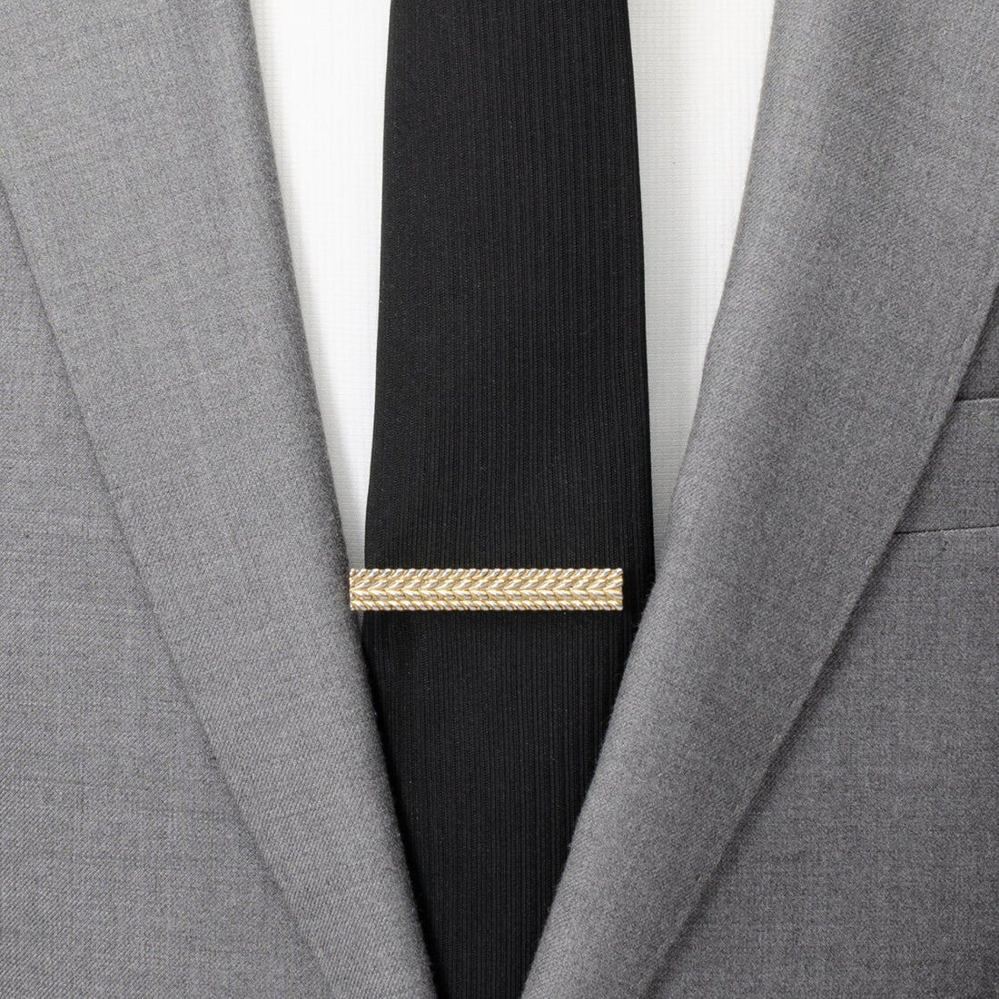 Antique Gold Herringbone Tie Clip by Cufflinks.com