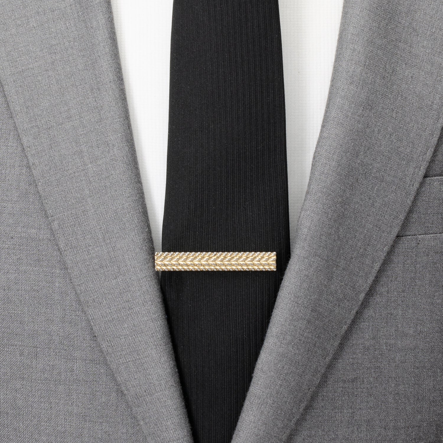 Antique Gold Herringbone Tie Clip by Cufflinks.com