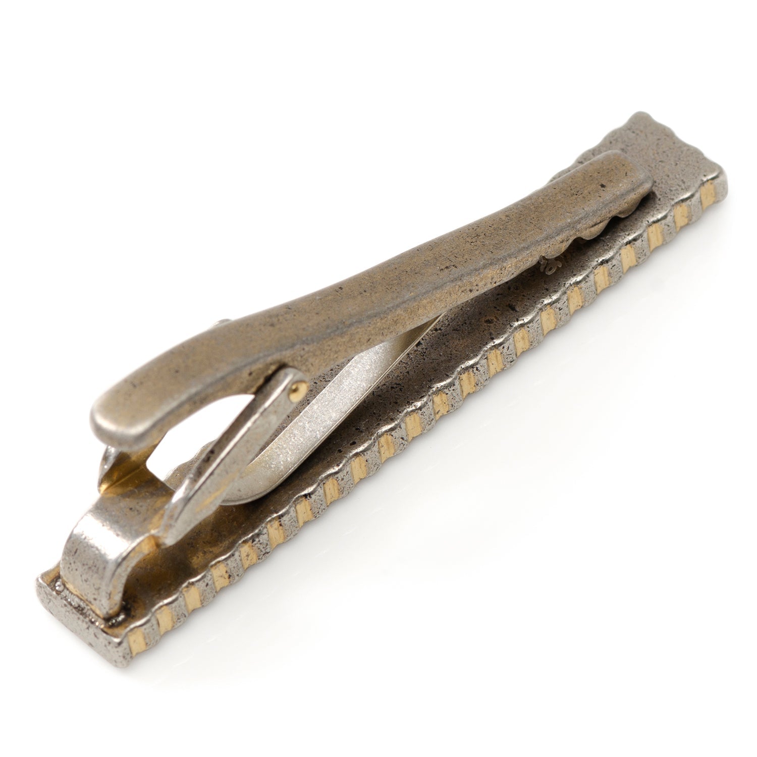 Antique Gold Herringbone Tie Clip by Cufflinks.com