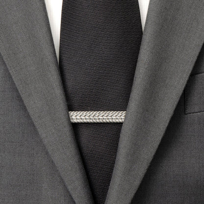 Antique Silver Herringbone Tie Clip by Cufflinks.com