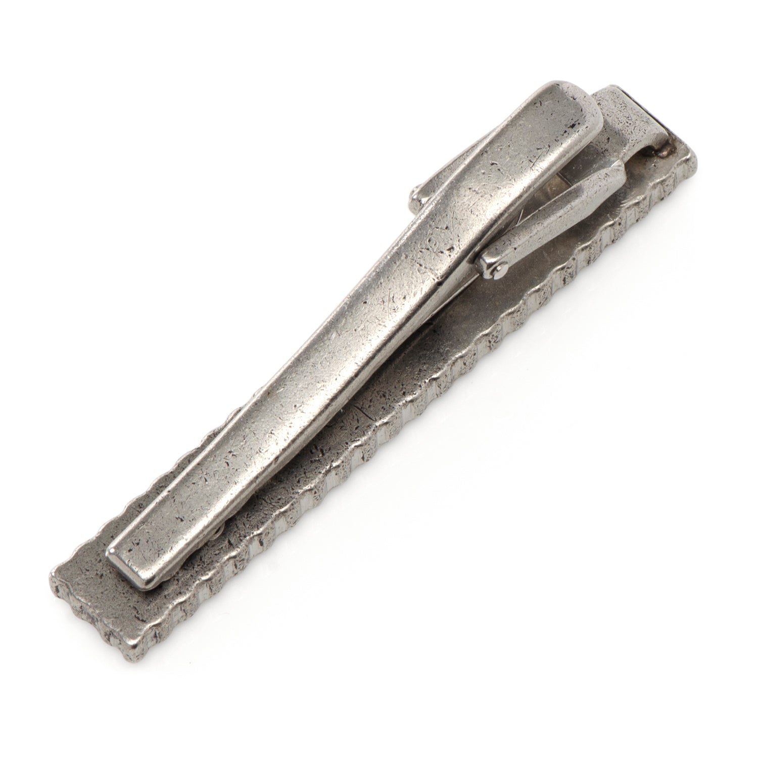 Antique Silver Herringbone Tie Clip by Cufflinks.com