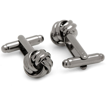 Gunmetal Knot Cufflinks by Cufflinks.com