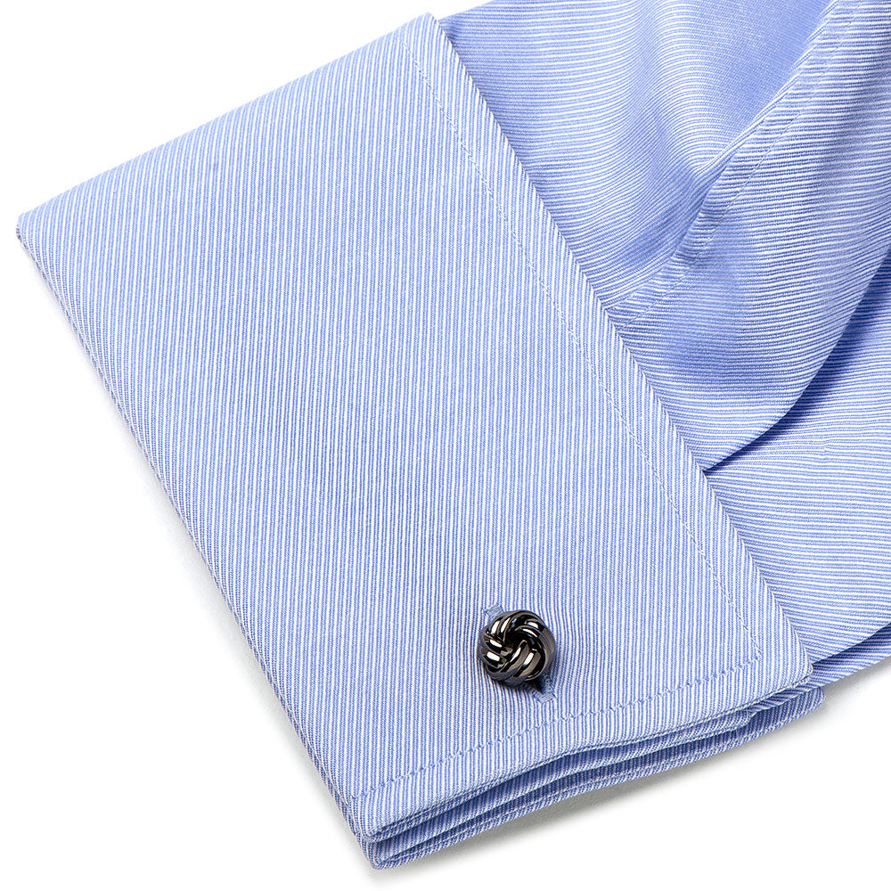 Gunmetal Knot Cufflinks by Cufflinks.com