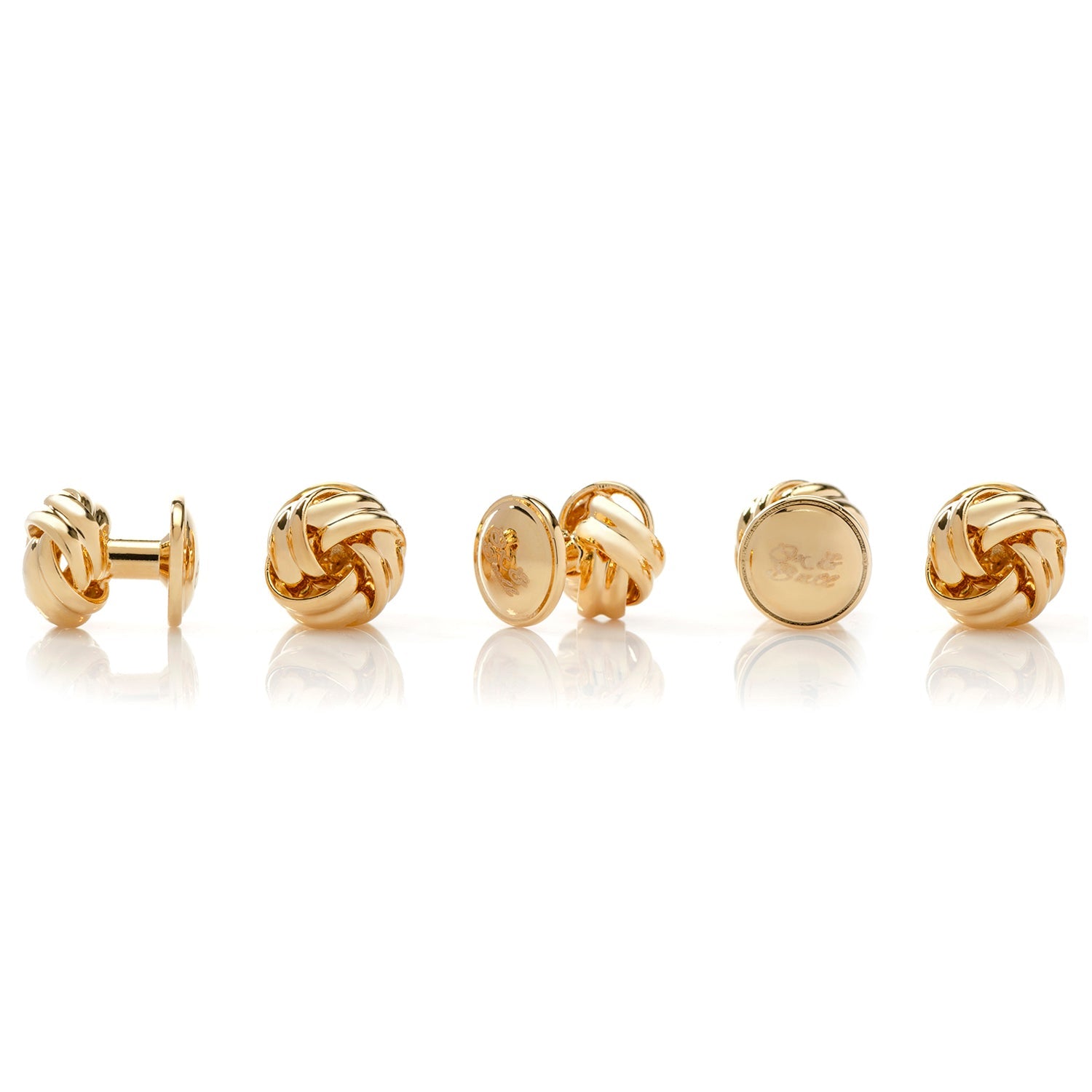 Gold Knot 5-Studs by Cufflinks.com
