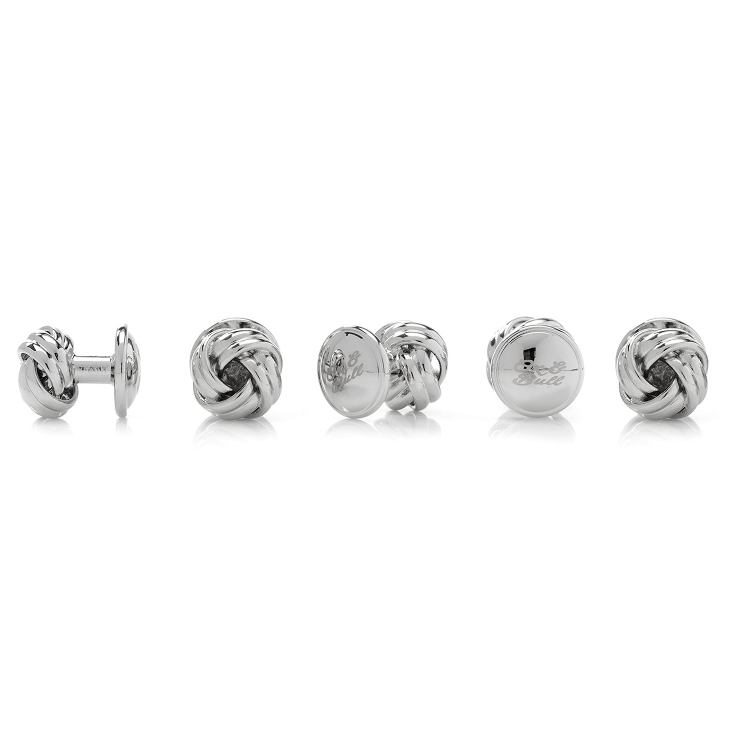Silver Knot 5-Stud Set by Cufflinks.com