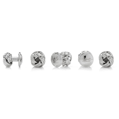 Silver Knot 5-Stud Set by Cufflinks.com