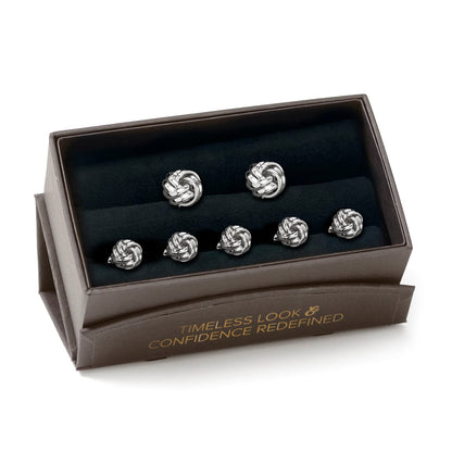 Silver Knot 5-Stud Set by Cufflinks.com