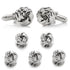 Silver Knot 5-Stud Set by Cufflinks.com