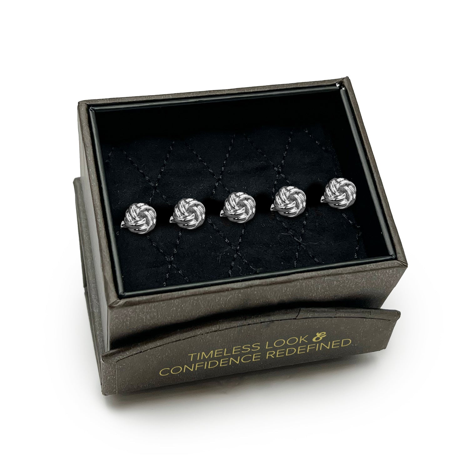 Silver Knot 5-Studs by Cufflinks.com