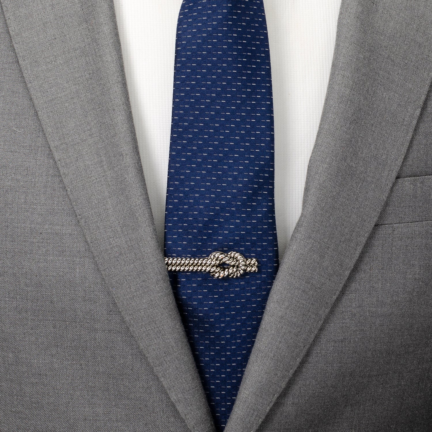 Silver Knot Rope Tie Clip by Cufflinks.com