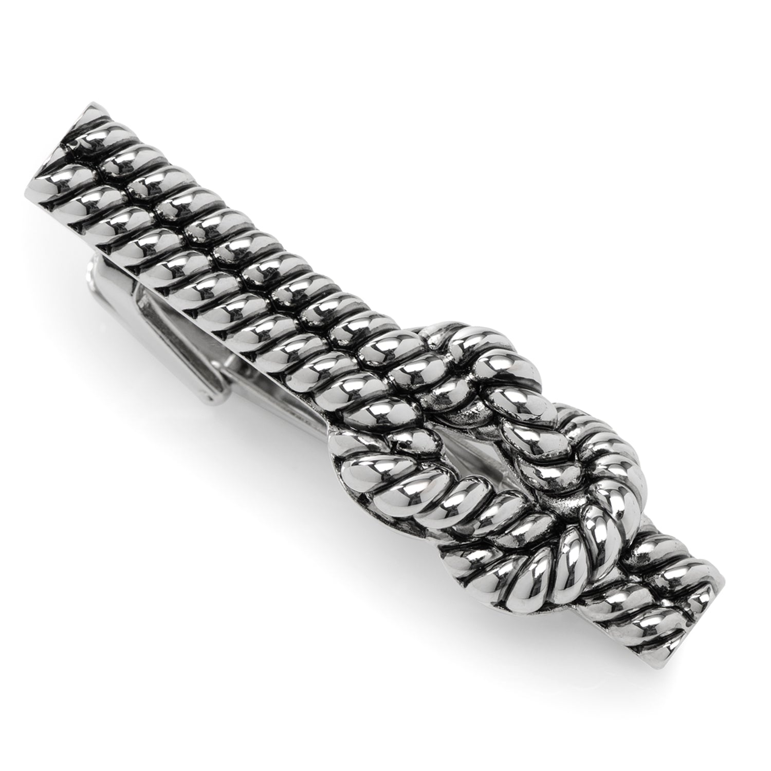 Silver Knot Rope Tie Clip by Cufflinks.com