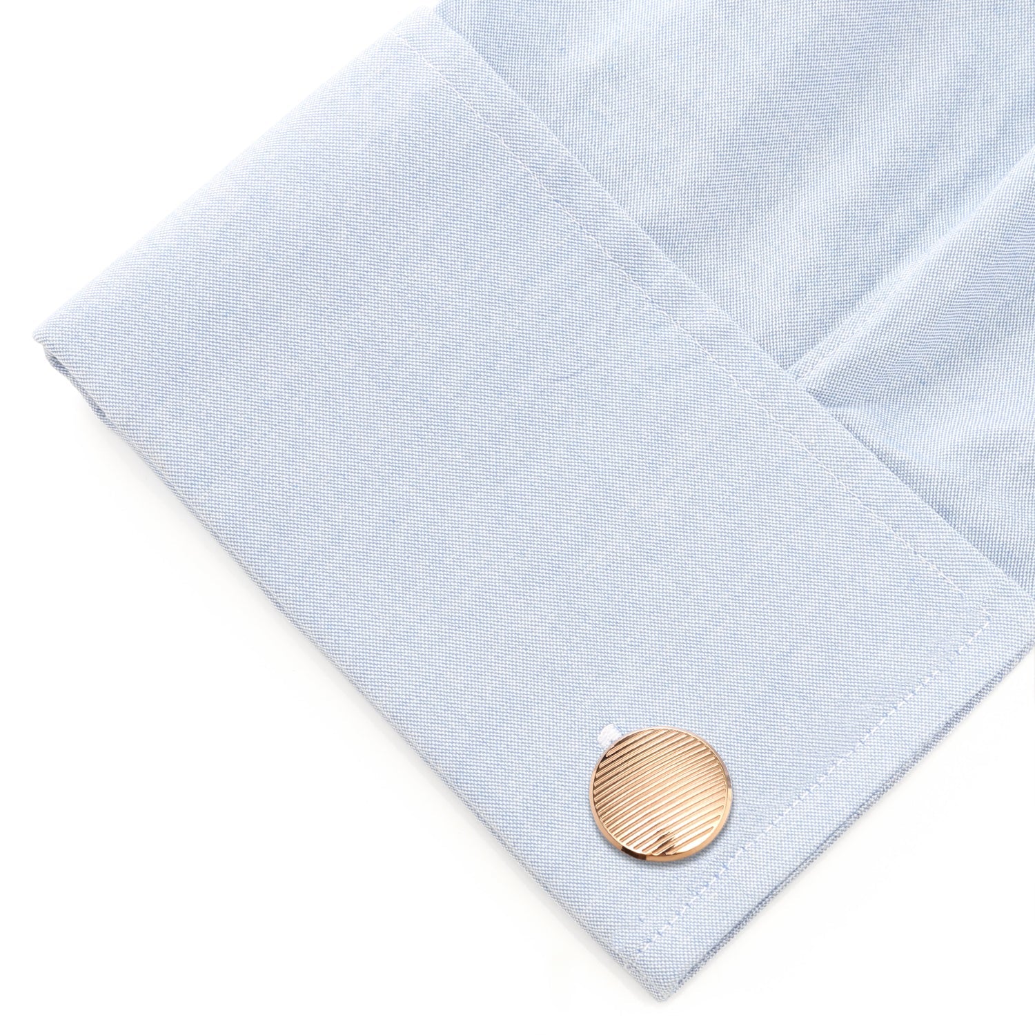 Rose Gold Line Stainless Steel Cufflinks by Cufflinks.com