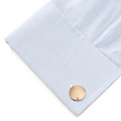 Rose Gold Line Stainless Steel Cufflinks by Cufflinks.com