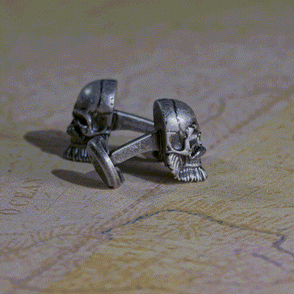 Stainless Steel Mustache Skull Cufflinks by Cufflinks.com