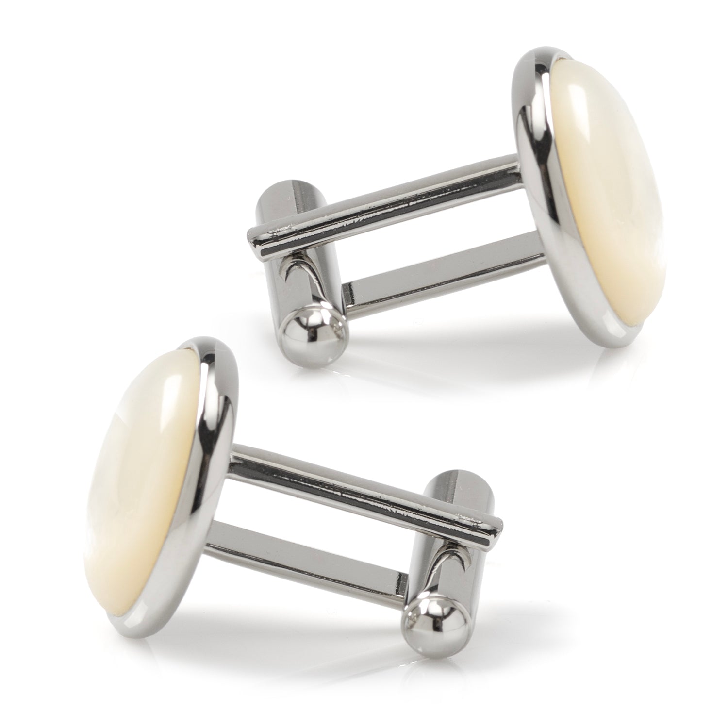 Silver and Mother of Pearl Cufflinks by Cufflinks.com