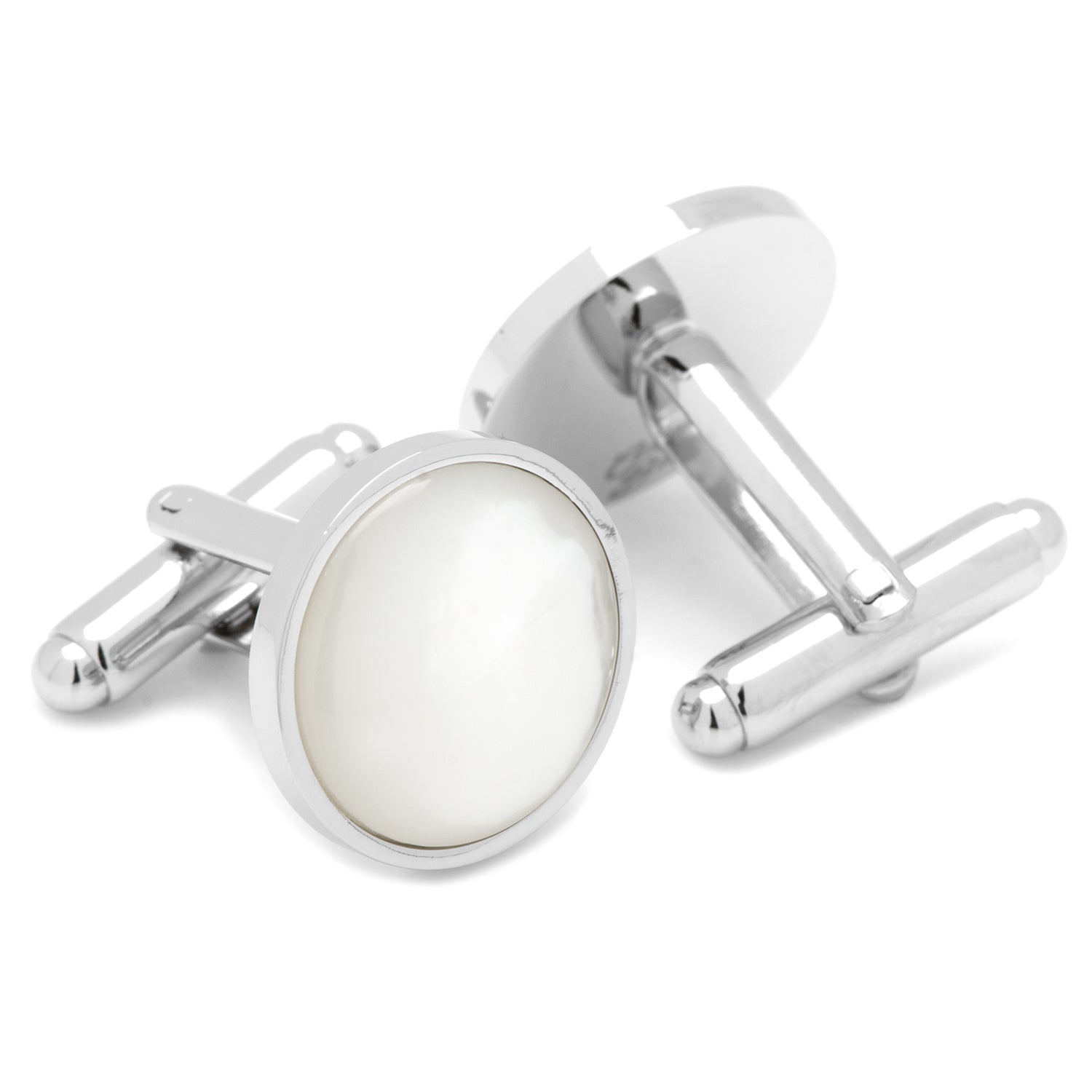 Silver and Mother of Pearl 5-Stud Set by Cufflinks.com
