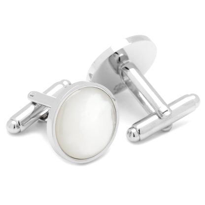 Silver and Mother of Pearl 5-Stud Set by Cufflinks.com