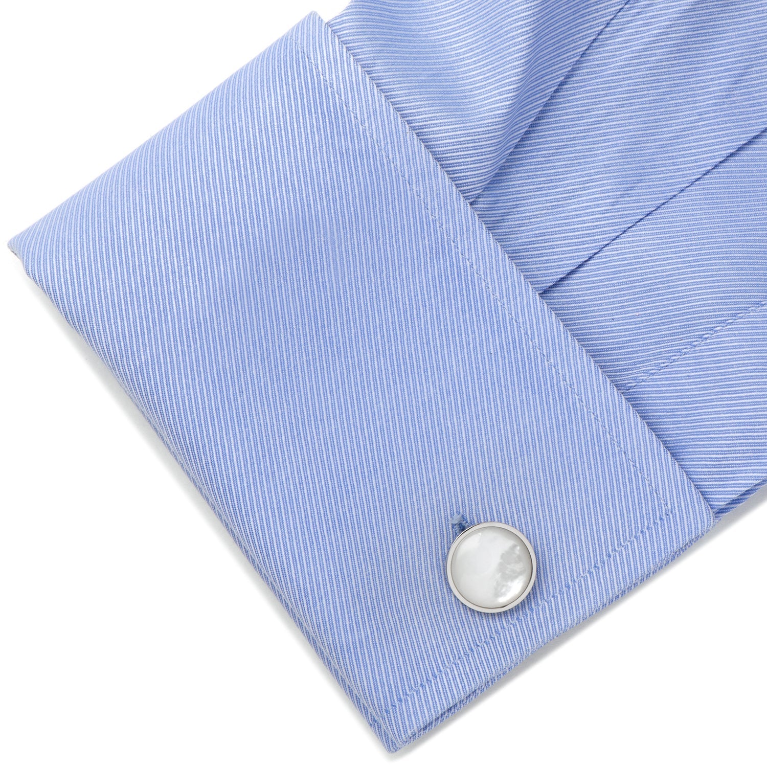 Silver and Mother of Pearl 5-Stud Set by Cufflinks.com