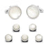 Silver and Mother of Pearl 5-Stud Set by Cufflinks.com