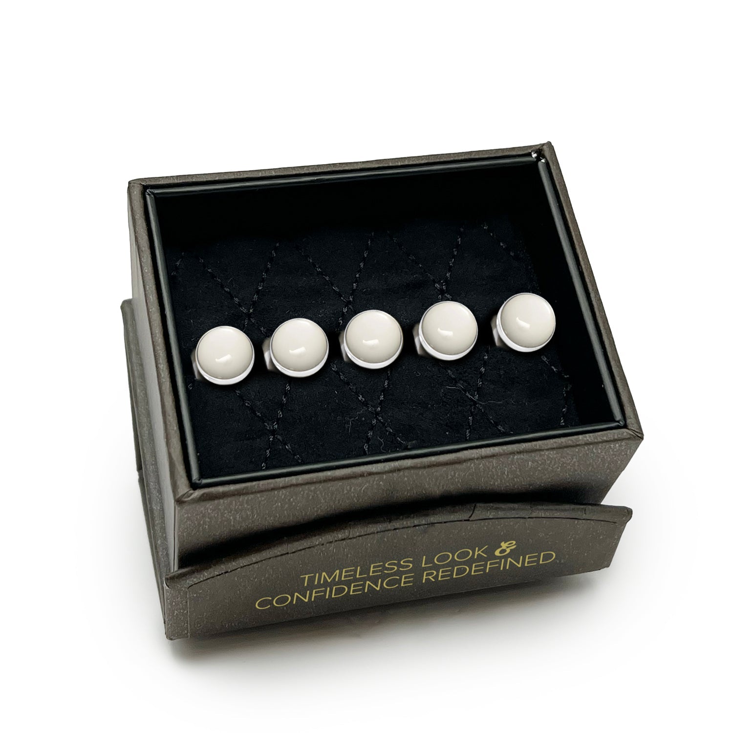 Silver and Mother of Pearl 5-Studs by Cufflinks.com