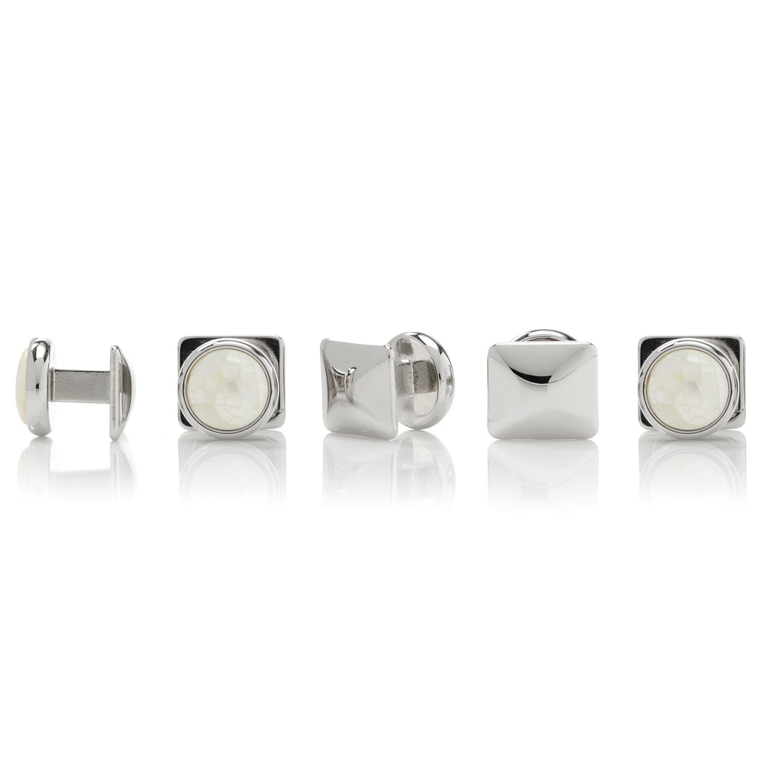 Mosaic Mother of Pearl 5-Stud Set by Cufflinks.com